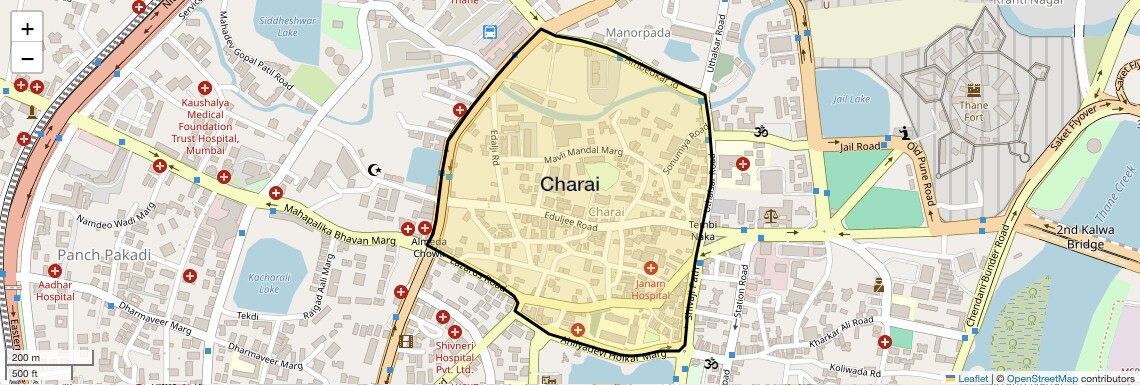 Location Map of Charai, Thane