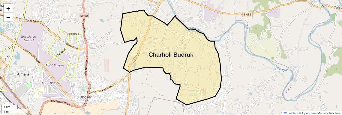 Location Map of Charholi Budruk, Pune