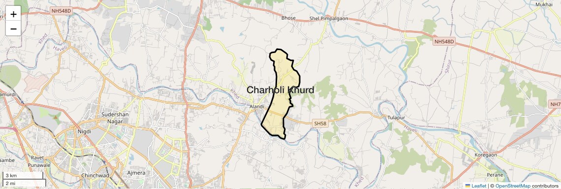 Location Map of Charholi Khurd, Pune