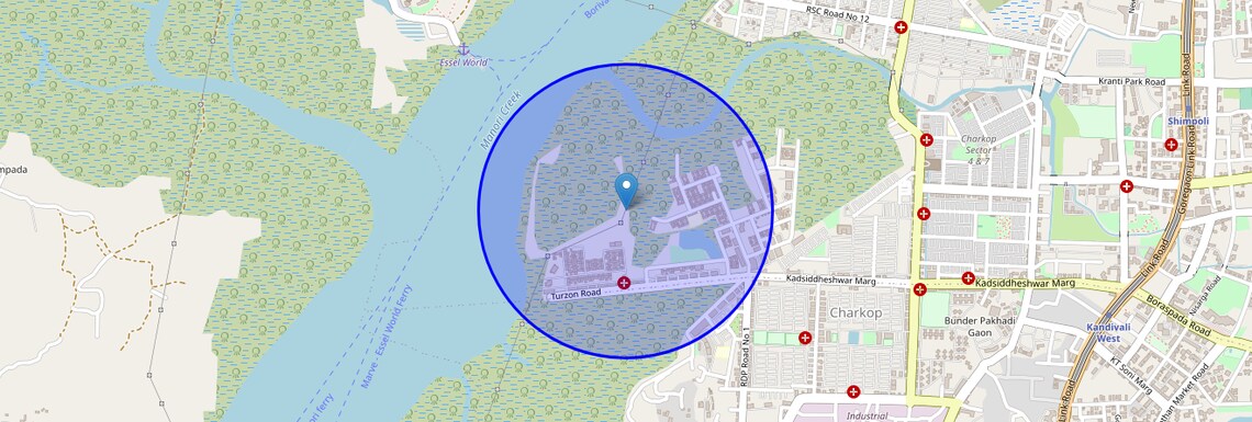 Location Map of Charkop - Sector 8, Mumbai