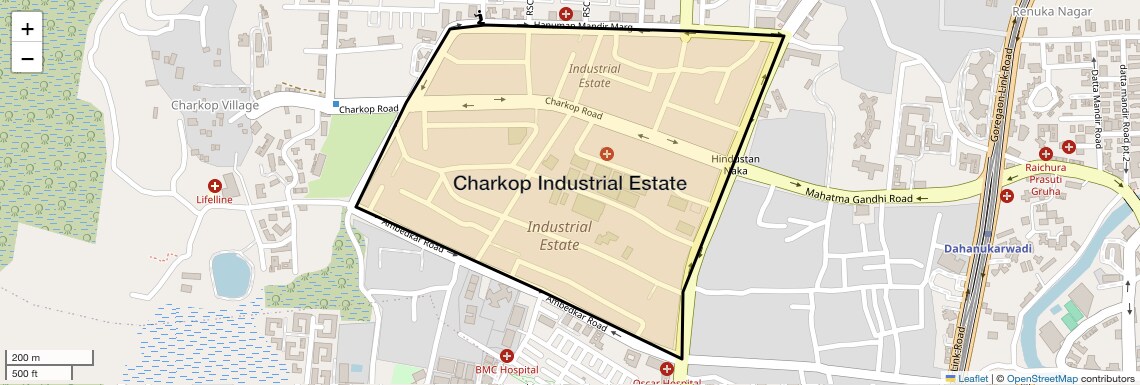 Location Map of Charkop Industrial Estate, Mumbai