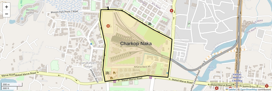 Location Map of Charkop Naka, Mumbai