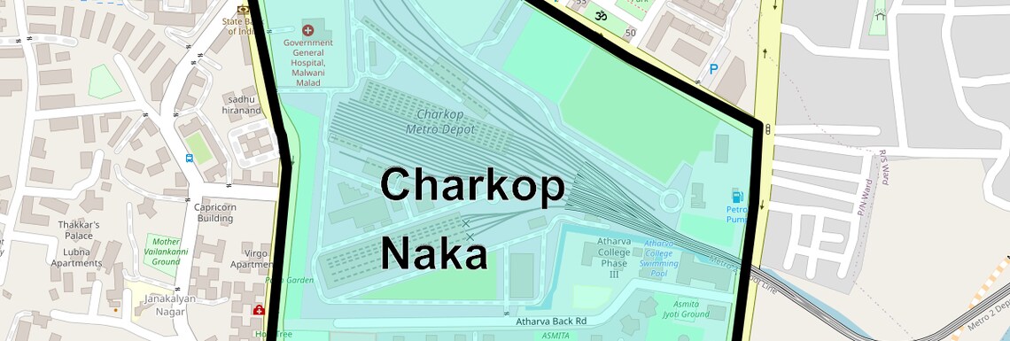 Location Map of Charkop Naka, Mumbai