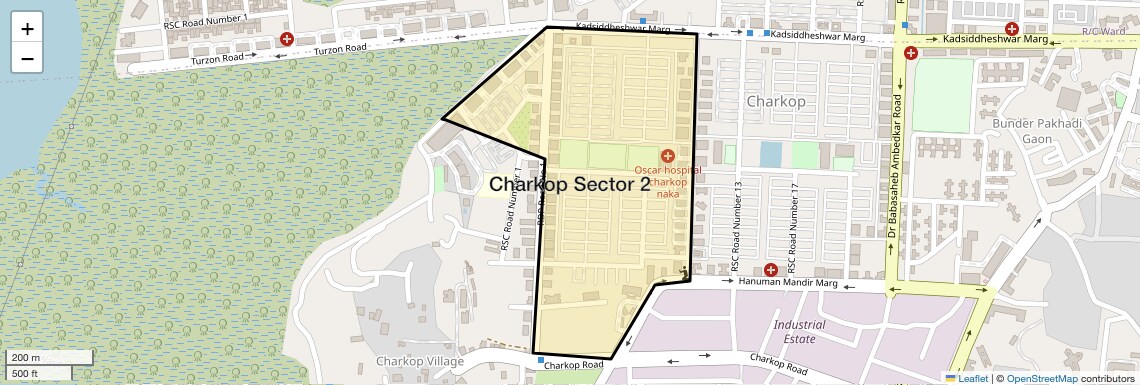Location Map of Charkop Sector 2, Mumbai