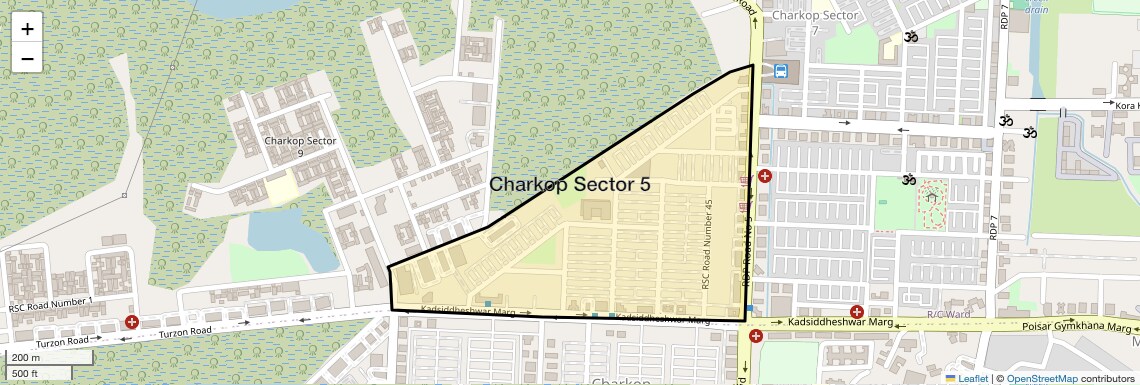 Location Map of Charkop Sector 5, Mumbai