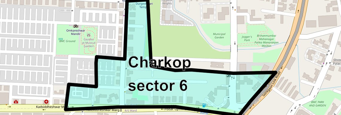 Location Map of Charkop Sector 6, Mumbai