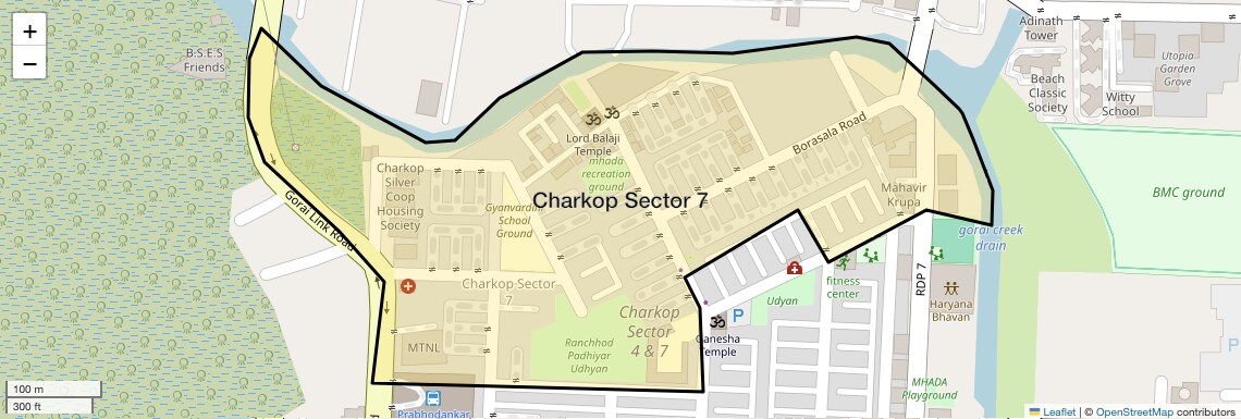 Location Map of Charkop Sector 7, Mumbai