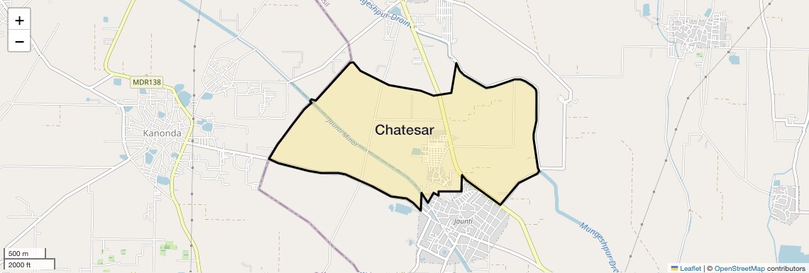 Location Map of Chatesar, Delhi