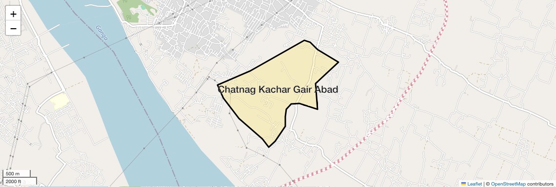 Location Map of Chatnag Kachar Gair Abad, Allahabad