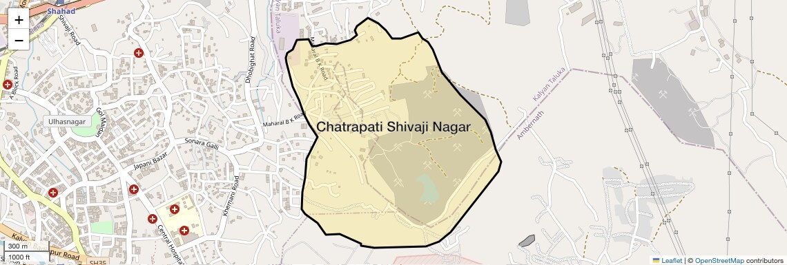 Location Map of Chatrapati Shivaji Nagar, Thane