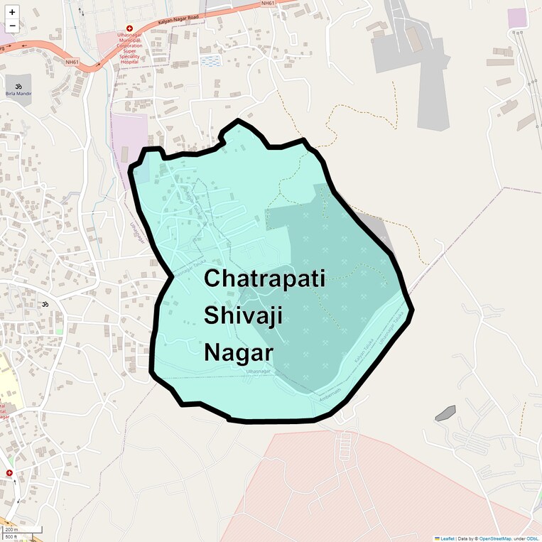 Location Map of Chatrapati Shivaji Nagar