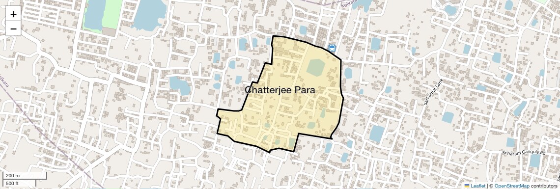 Location Map of Chatterjee Para, Kolkata