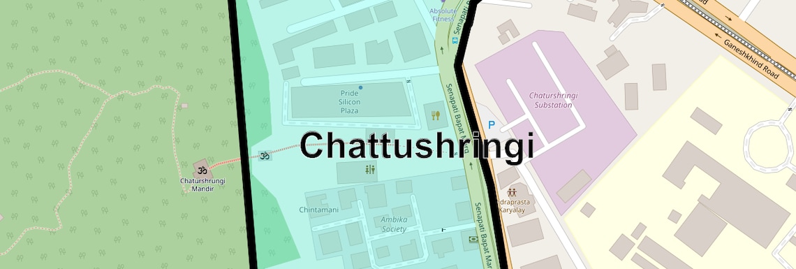 Location Map of Chattushringi, Pune