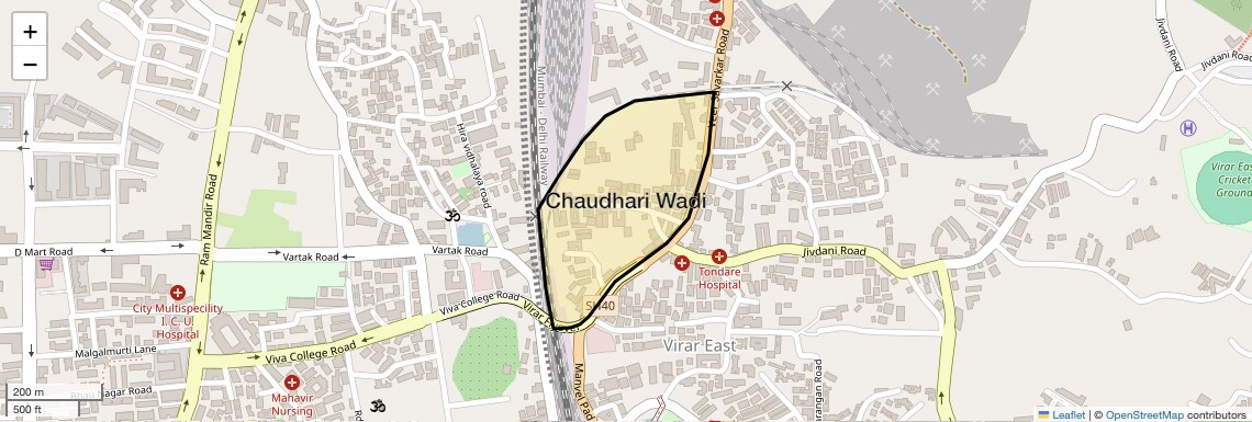 Location Map of Chaudhari Wadi, Palghar