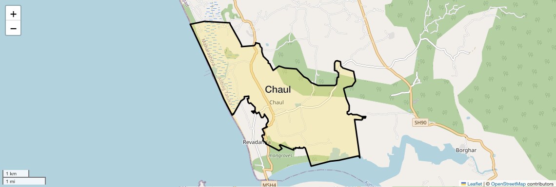 Location Map of Chaul, Navi Mumbai