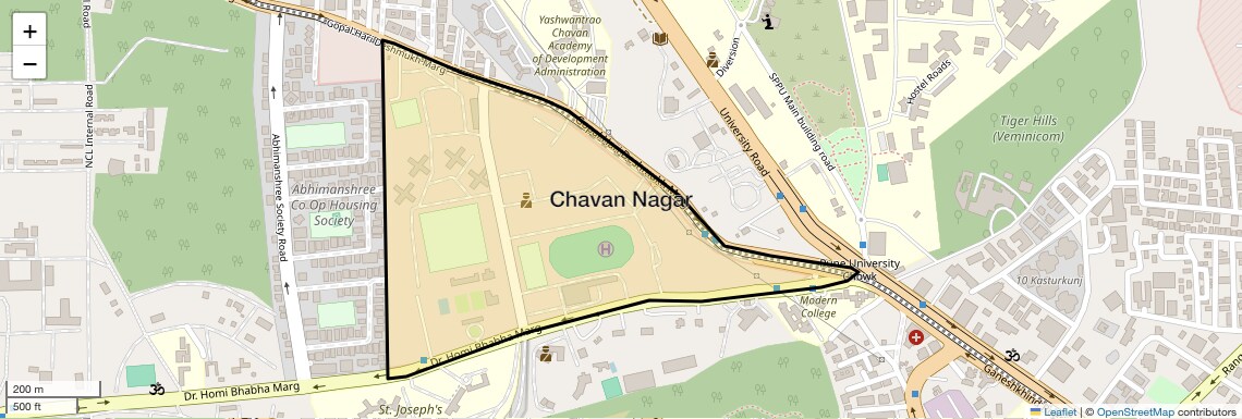Location Map of Chavan Nagar, Pune
