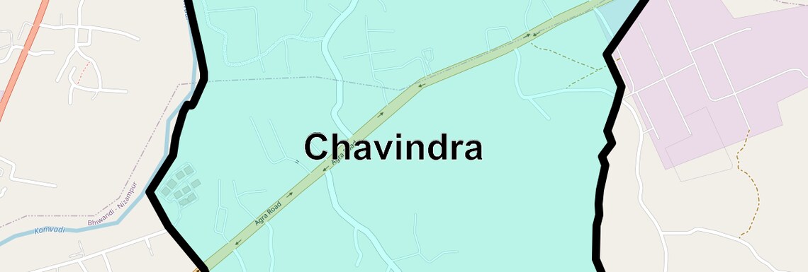 Location Map of Chavindra, Thane