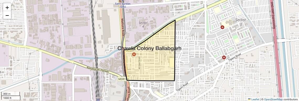 Location Map of Chawla Colony Ballabgarh, Faridabad