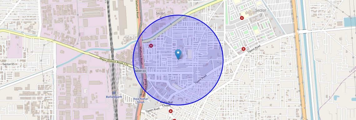 Location Map of Chawla Colony Ballabgarh, Faridabad