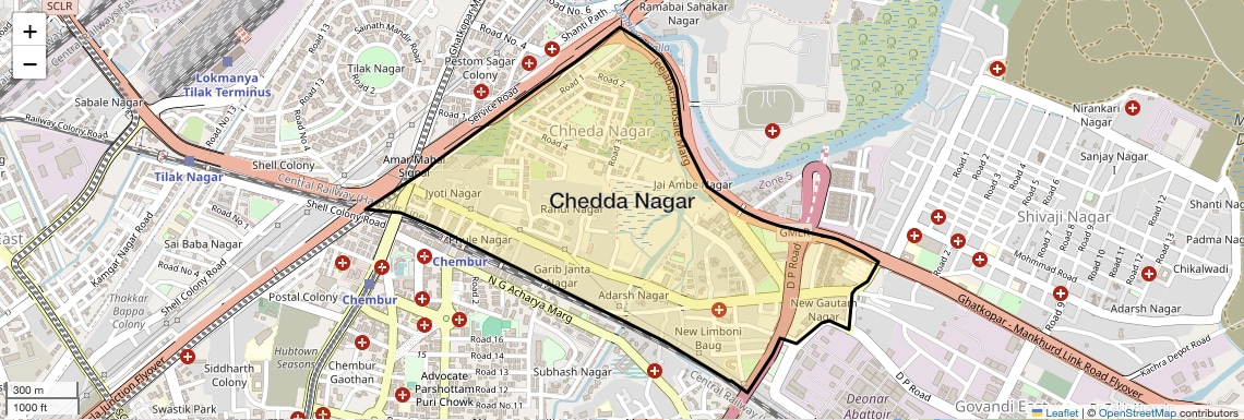 Location Map of Chedda Nagar, Mumbai