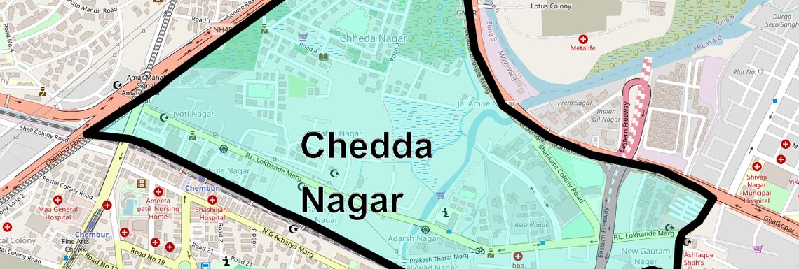Location Map of Chedda Nagar, Mumbai