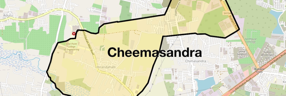 Location Map of Cheemasandra, Bangalore