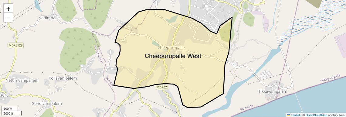 Location Map of Cheepurupalle West, Vizag