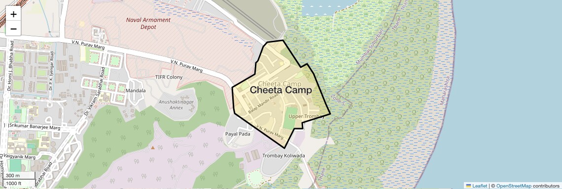 Location Map of Cheeta Camp, Mumbai