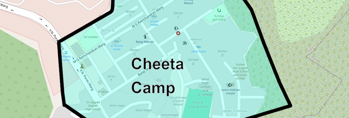Location Map of Cheeta Camp, Mumbai
