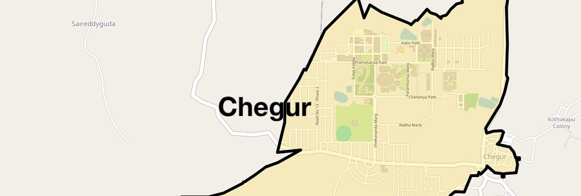 Location Map of Chegur, Hyderabad