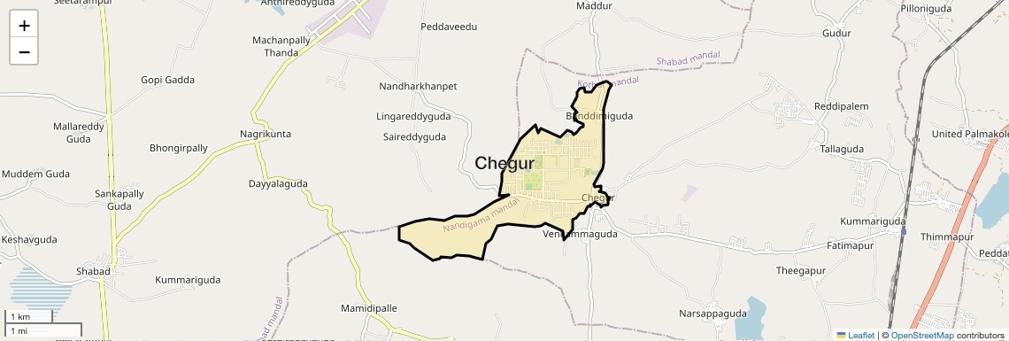 Location Map of Chegur, Hyderabad