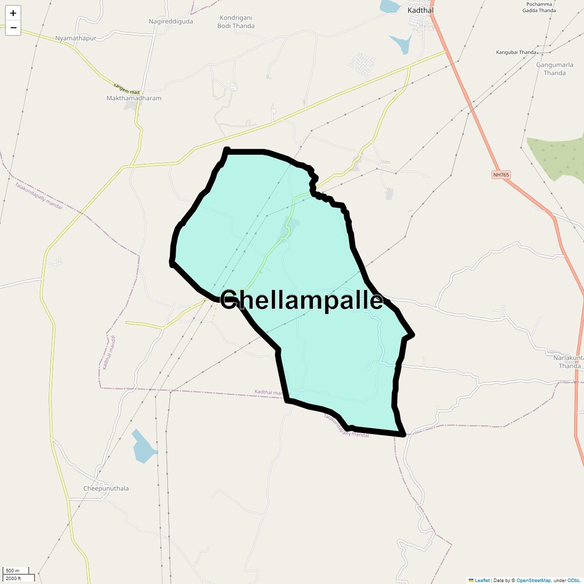 Location Map of Chellampalle, Hyderabad