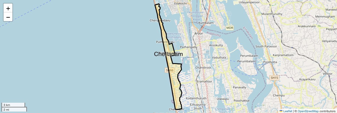 Location Map of Chellanam, Kochi