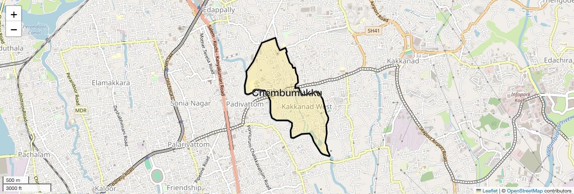 Location Map of Chembumukku, Kochi