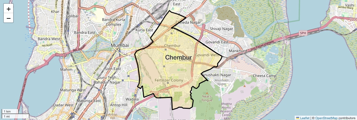 Location Map of Chembur, Mumbai