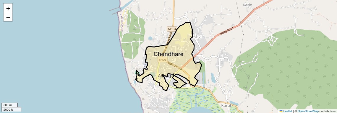Location Map of Chendhare, Navi Mumbai