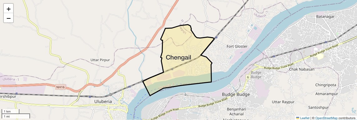 Location Map of Chengail, Kolkata