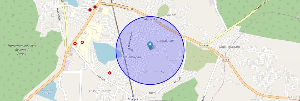 Location Map of Chengalpattu, Chennai