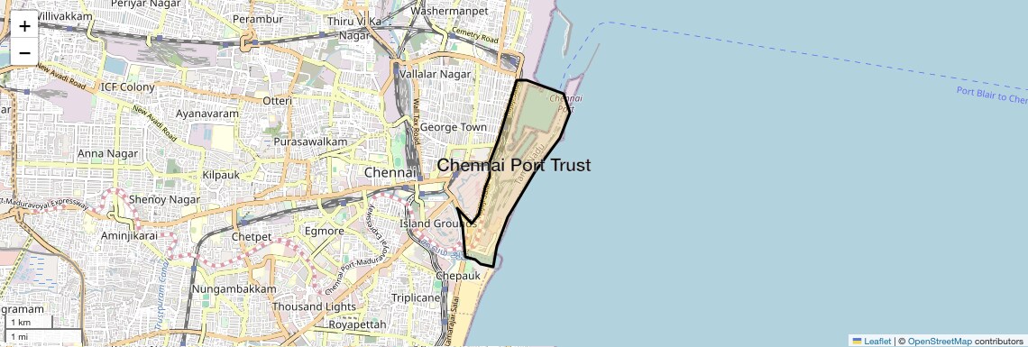 Location Map of Chennai Port Trust, Chennai