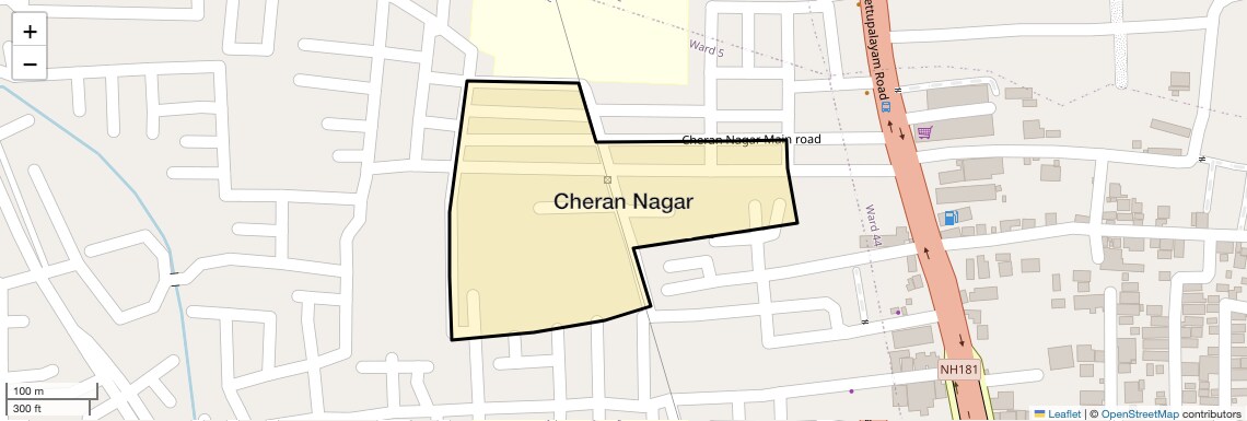 Location Map of Cheran Nagar, Coimbatore