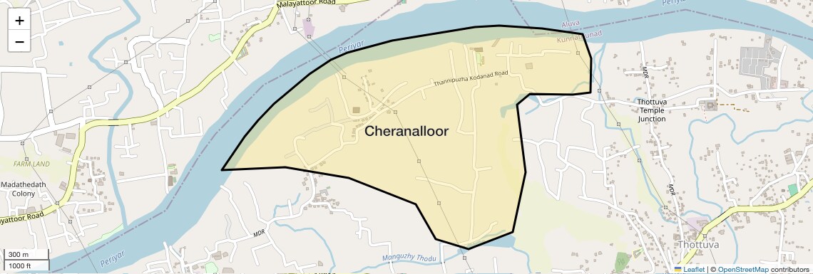 Location Map of Cheranalloor, Kochi