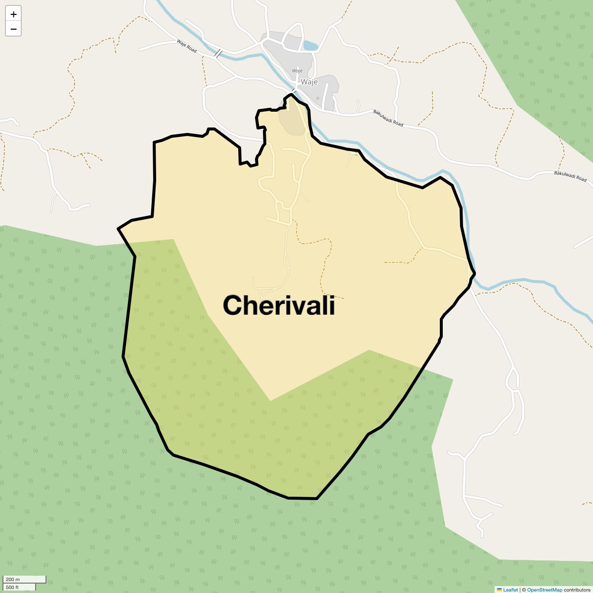 Location Map of Cherivali, Navi Mumbai