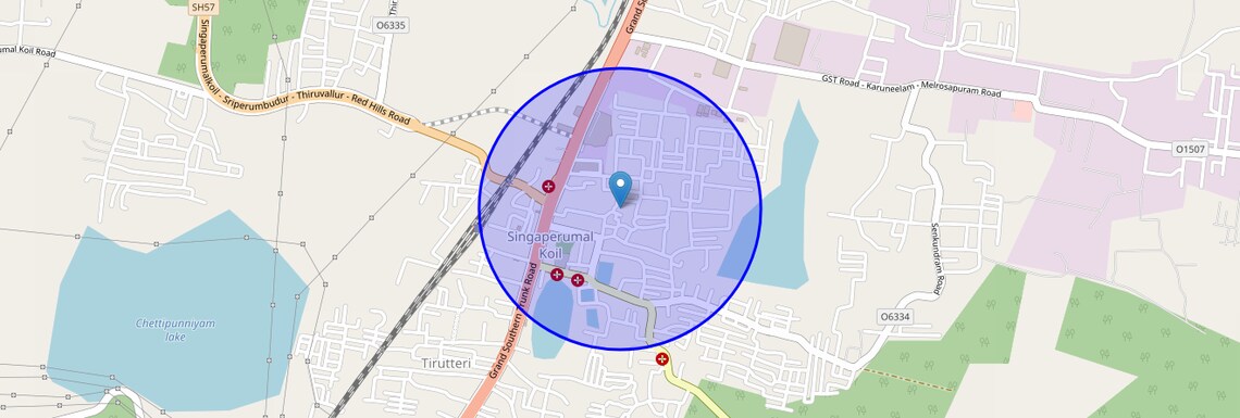 Location Map of Chettipunyam, Chennai