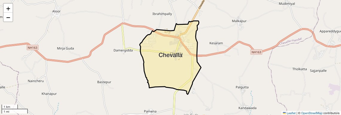 Location Map of Chevalla, Hyderabad