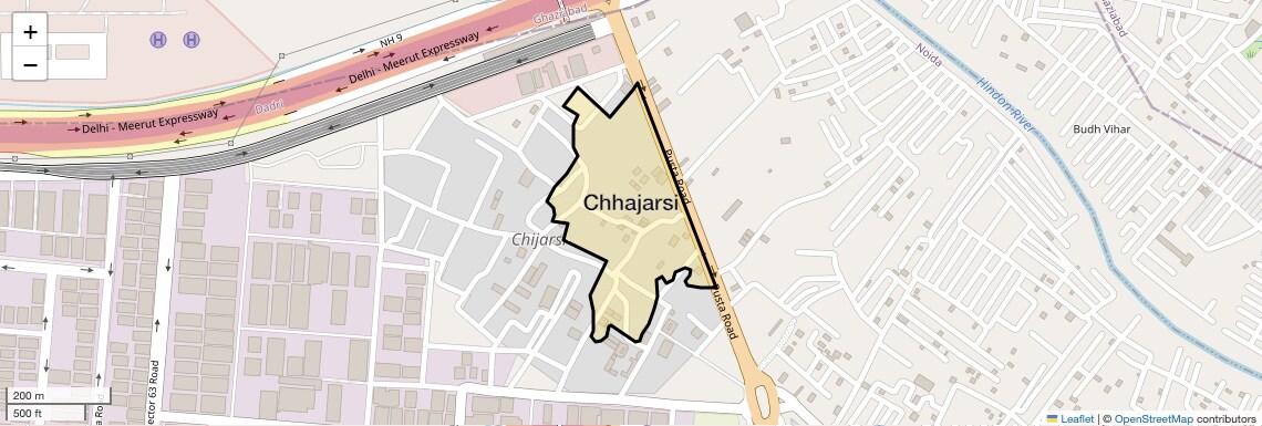 Location Map of Chhajarsi, Noida