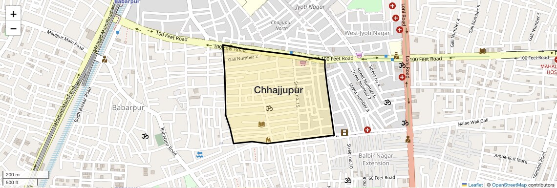 Location Map of Chhajjupur, Delhi
