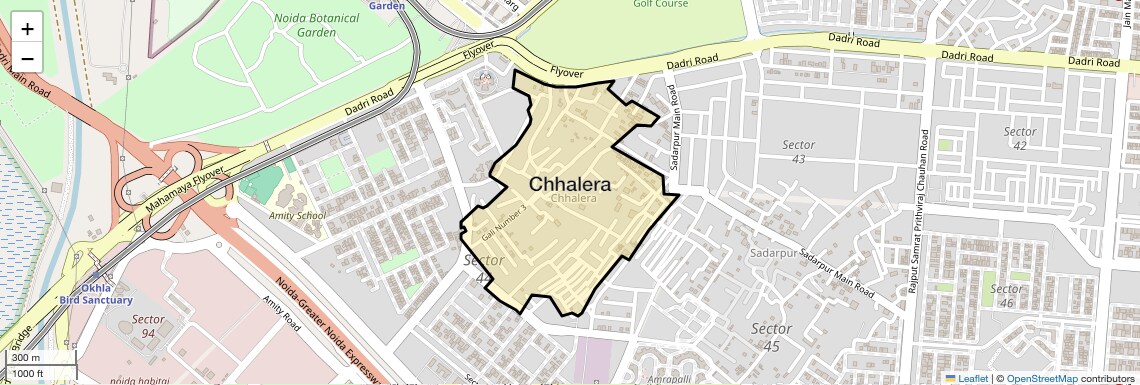 Location Map of Chhalera, Noida