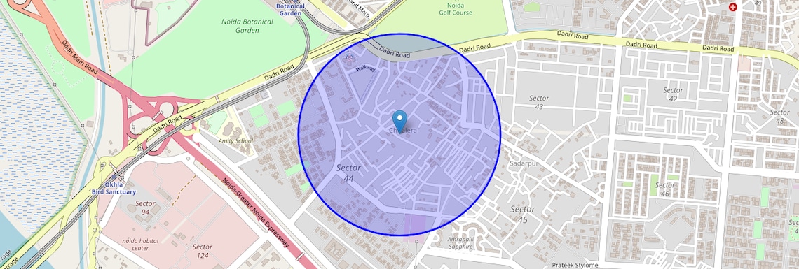 Location Map of Chhalera, Noida