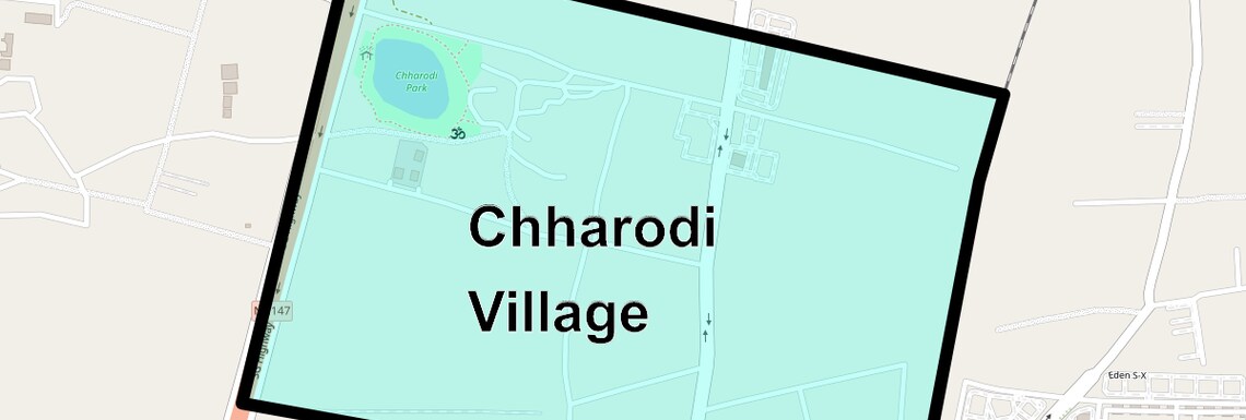 Location Map of Chharodi Village, Ahmedabad