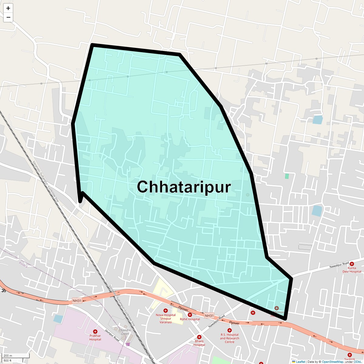 Location Map of Chhataripur, Varanasi